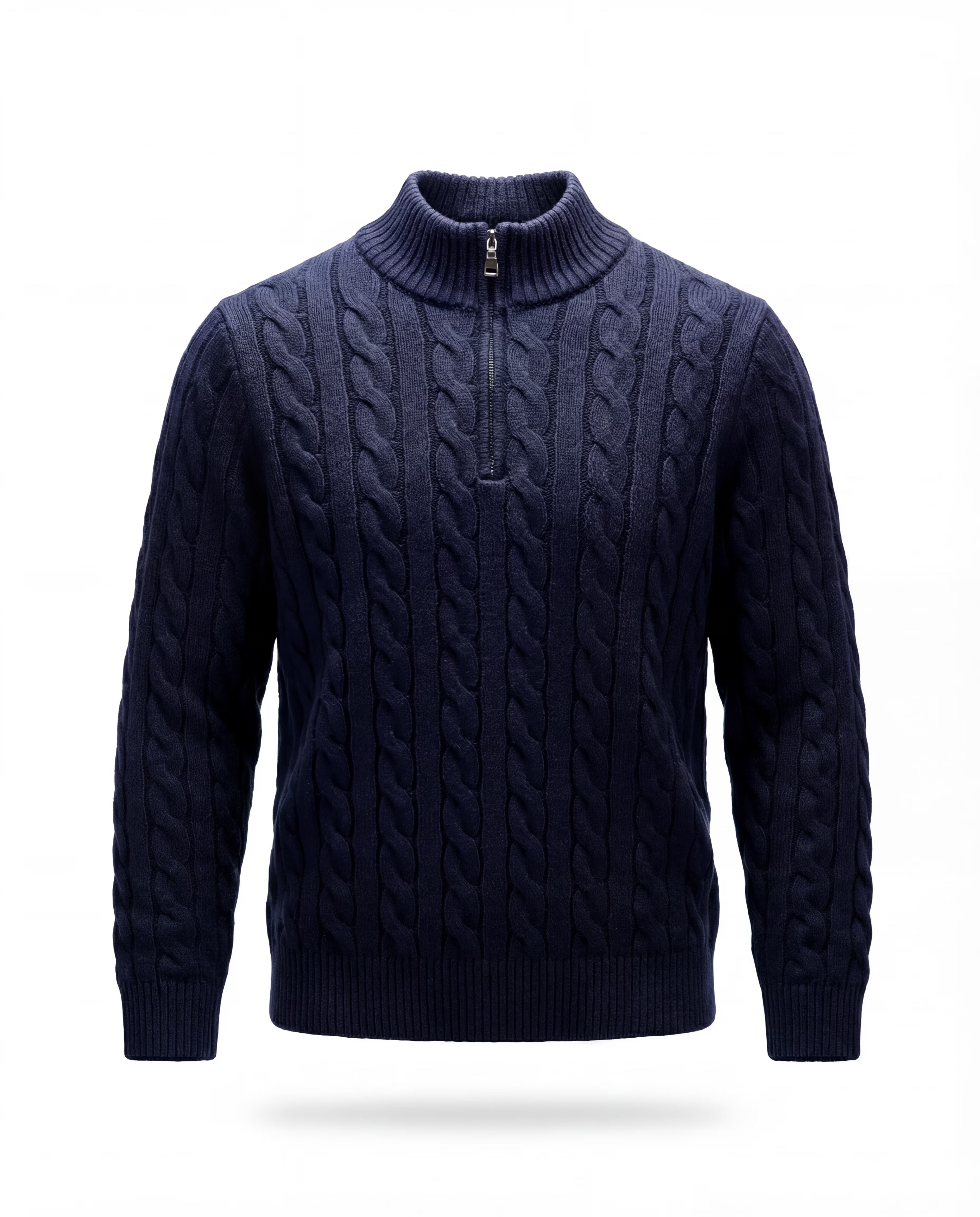 STOCKHOLM ZIPPED CABLE SWEATER