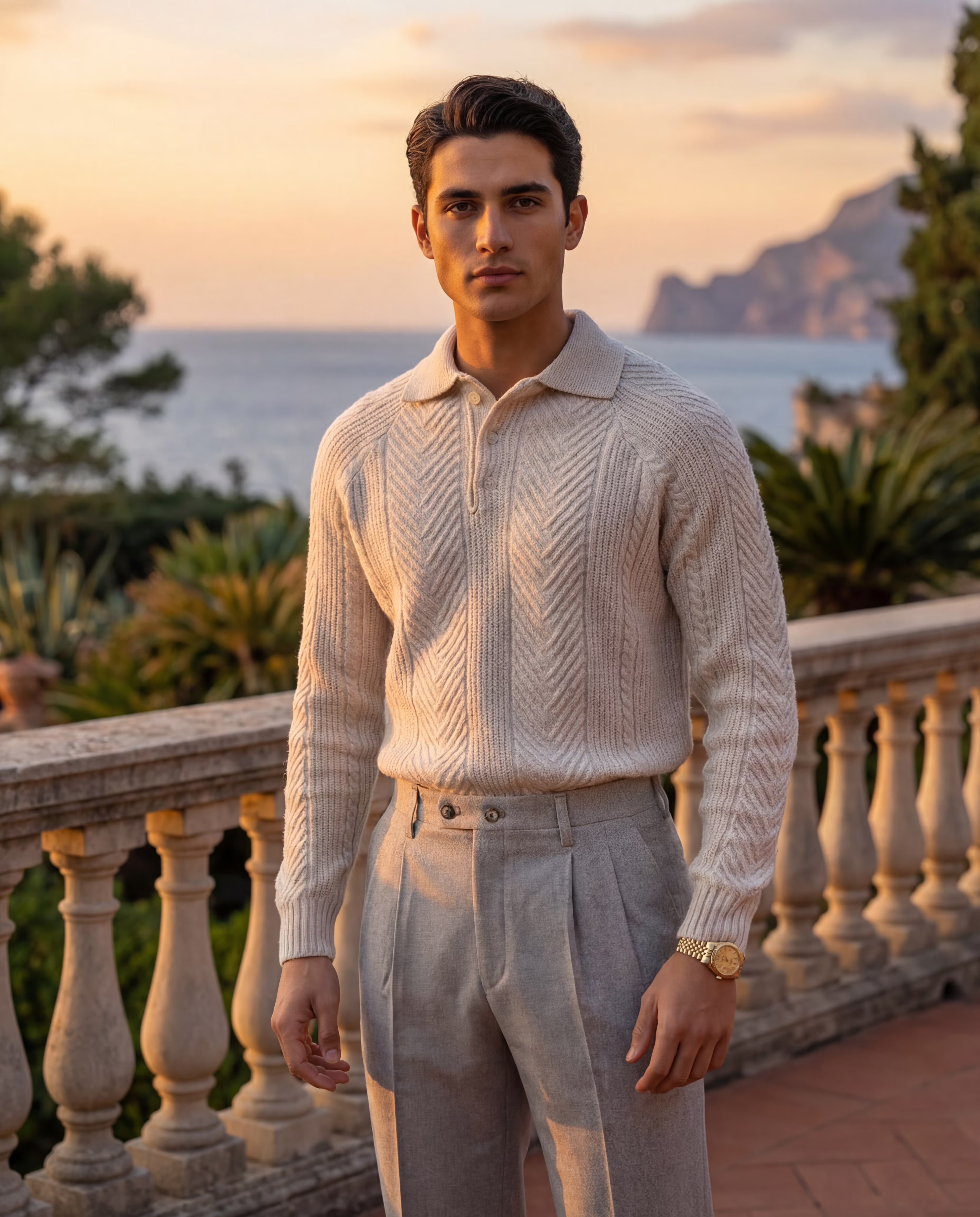 ZERMATT CABLE BUTTON SWEATER