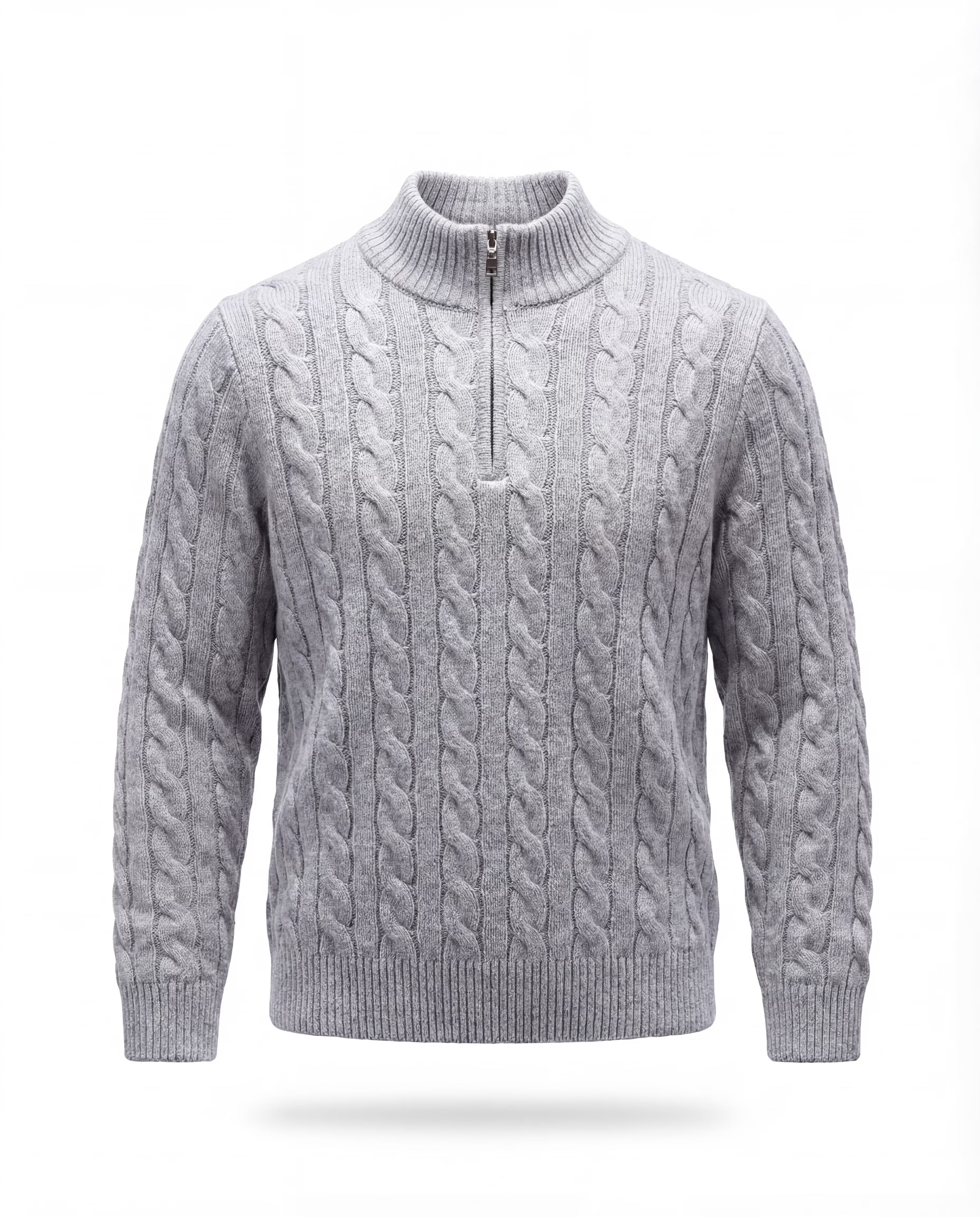 STOCKHOLM ZIPPED CABLE SWEATER