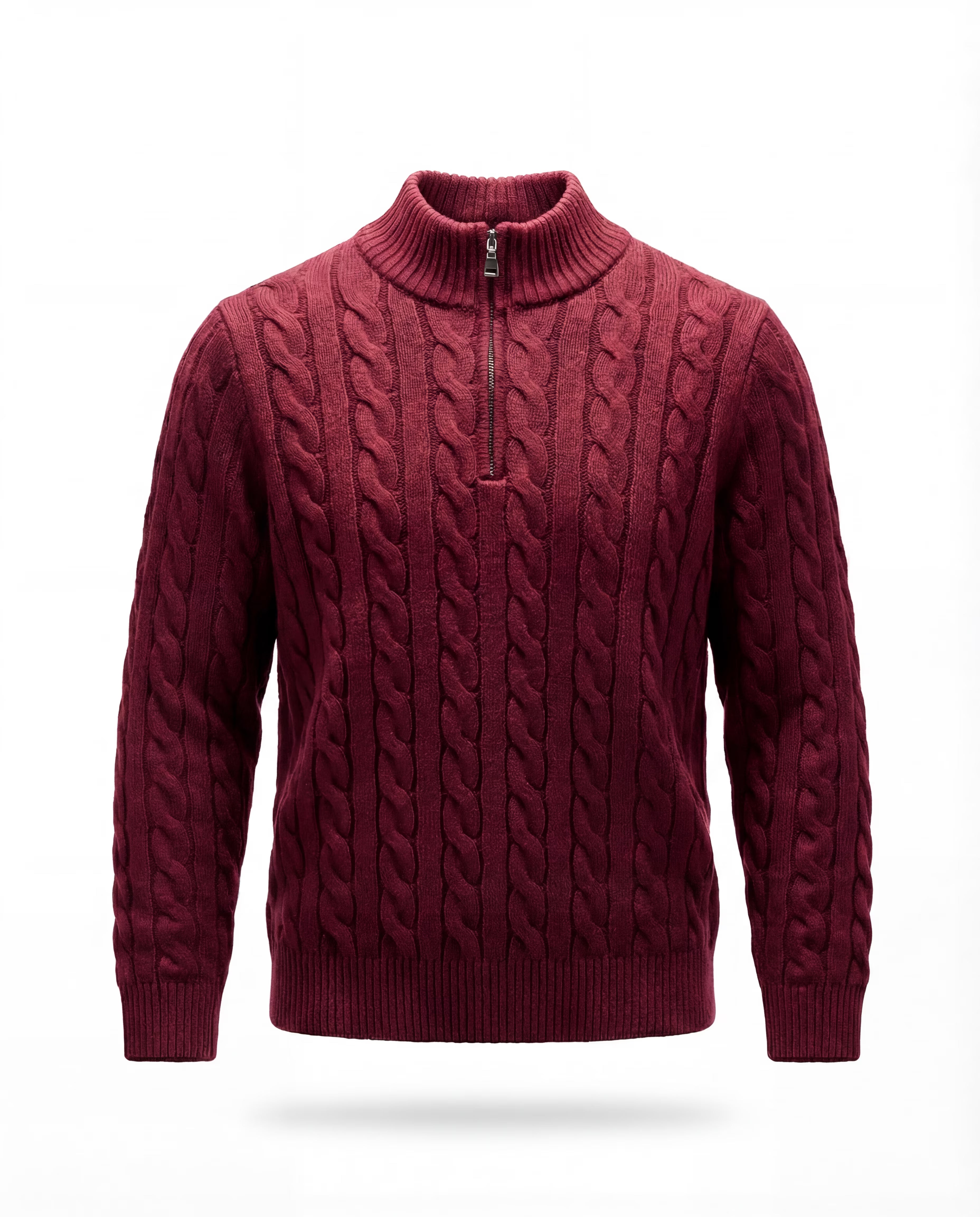 STOCKHOLM ZIPPED CABLE SWEATER