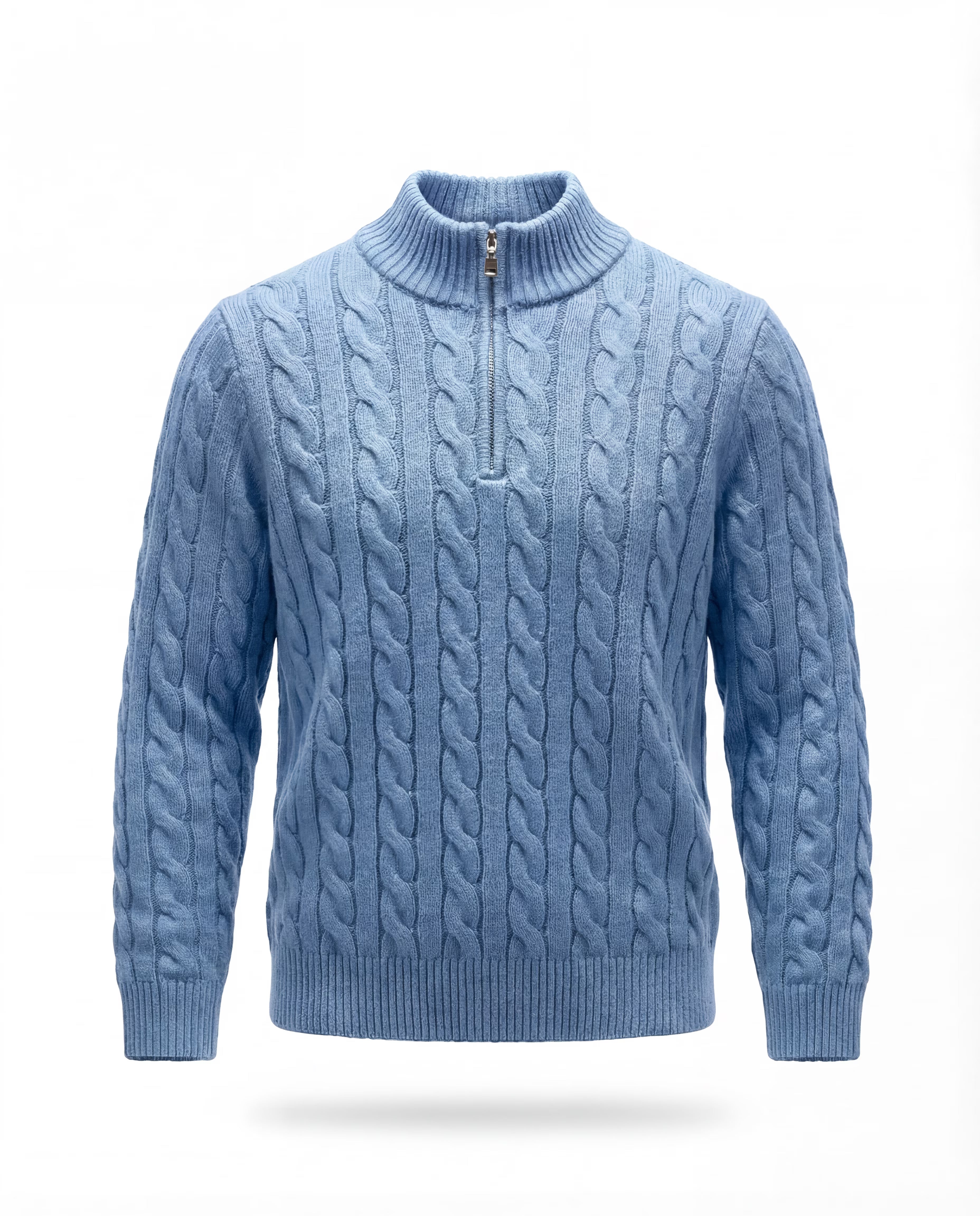 STOCKHOLM ZIPPED CABLE SWEATER