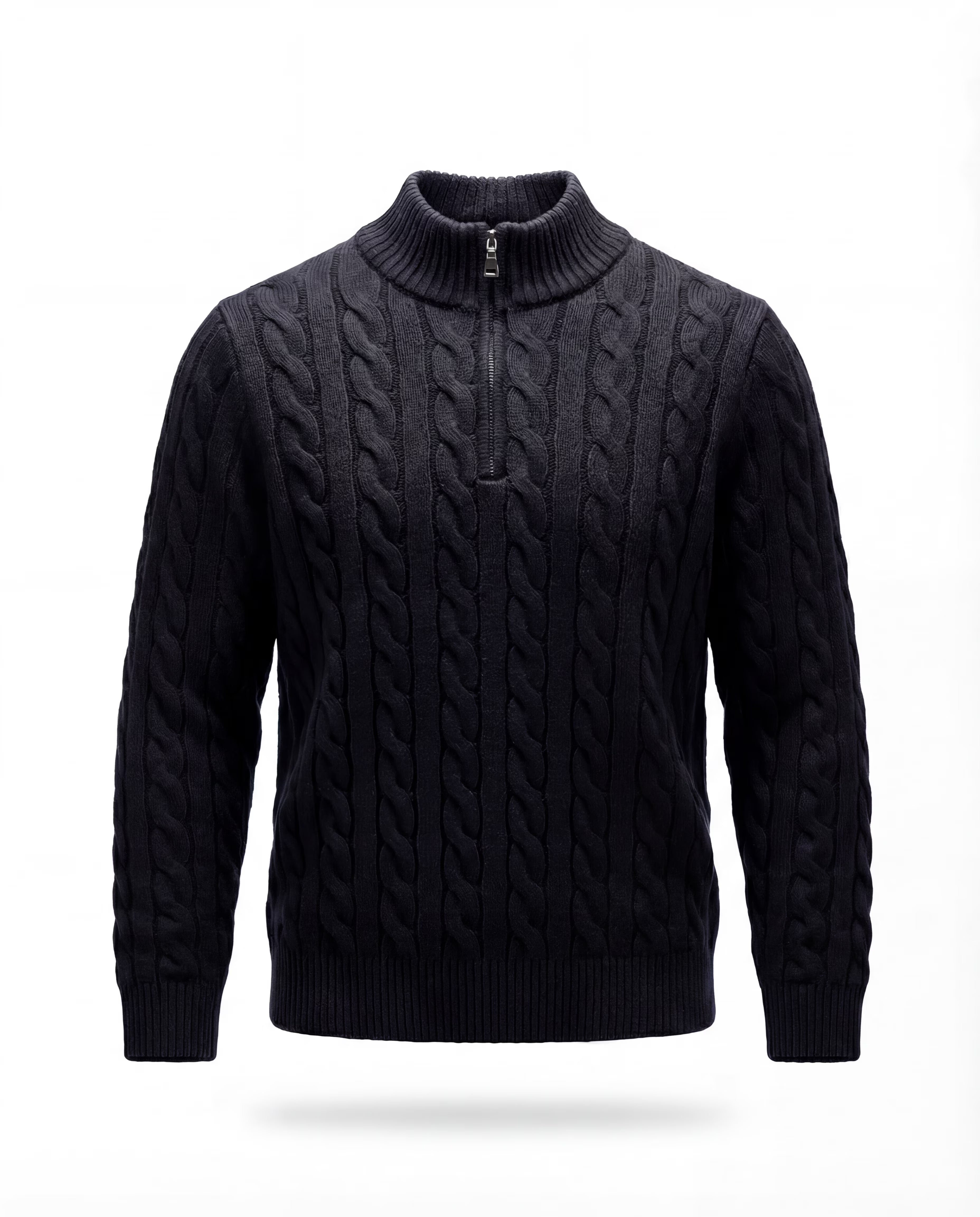 STOCKHOLM ZIPPED CABLE SWEATER