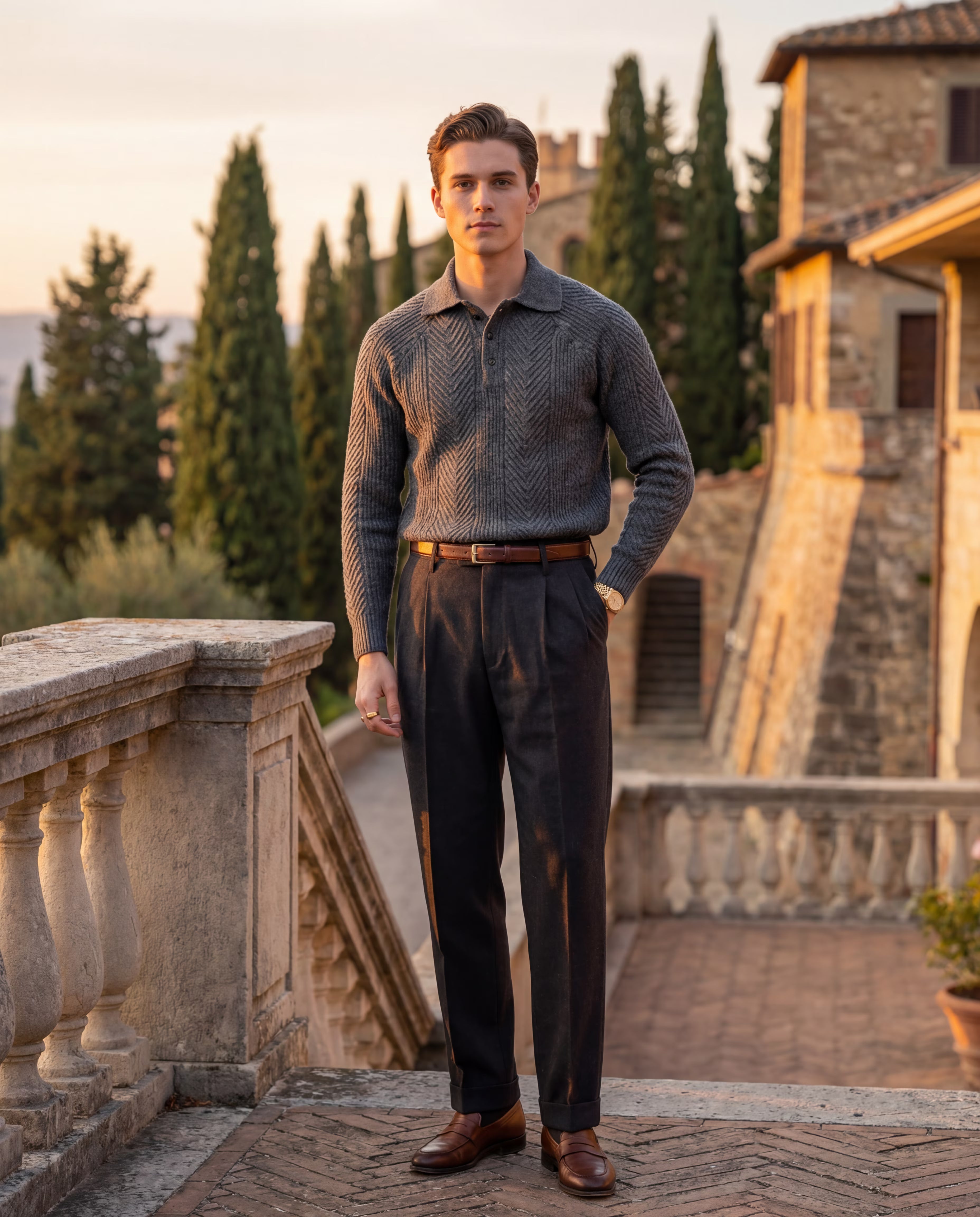 ZERMATT CABLE BUTTON SWEATER