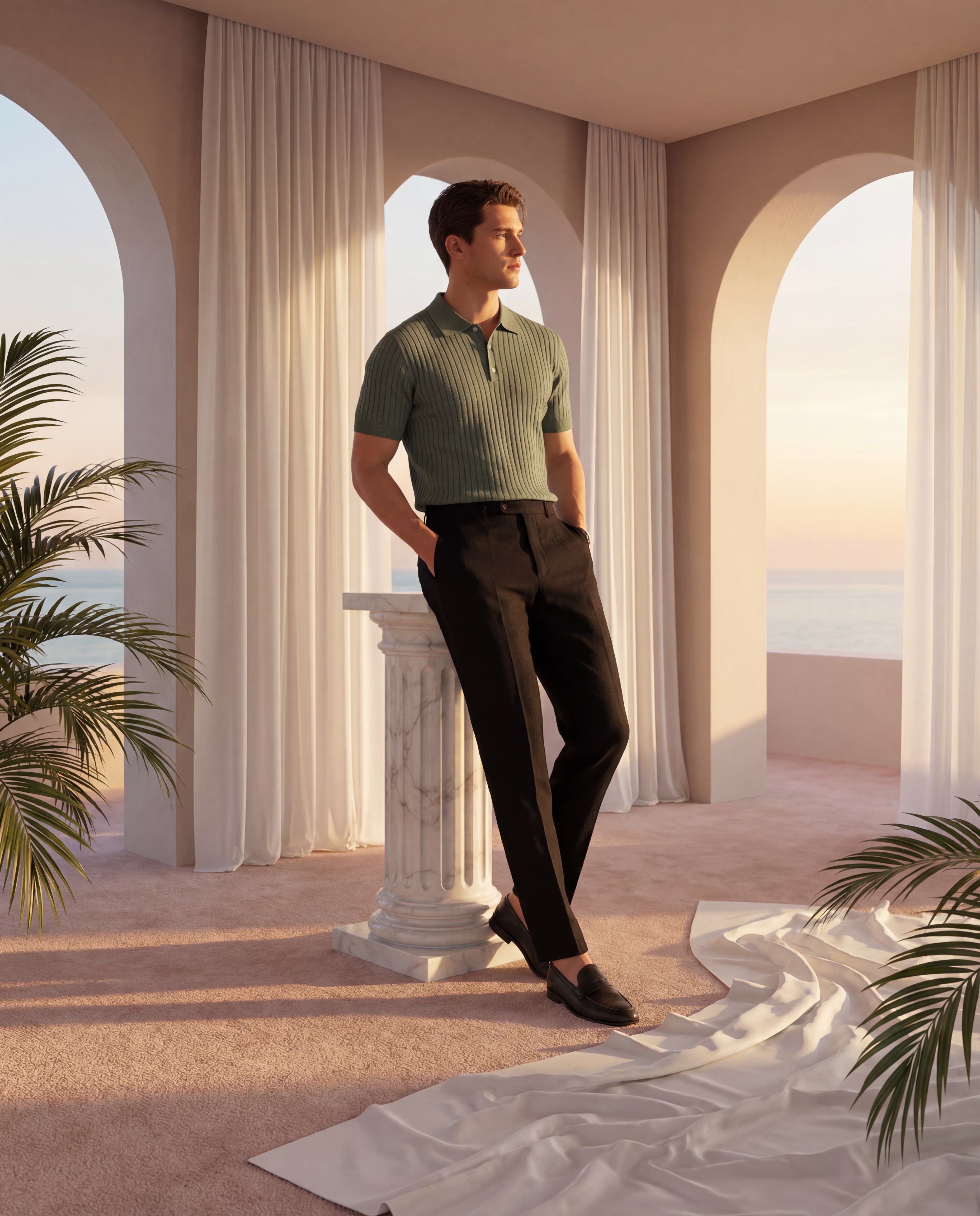 CANNES RIBBED POLO SHIRT
