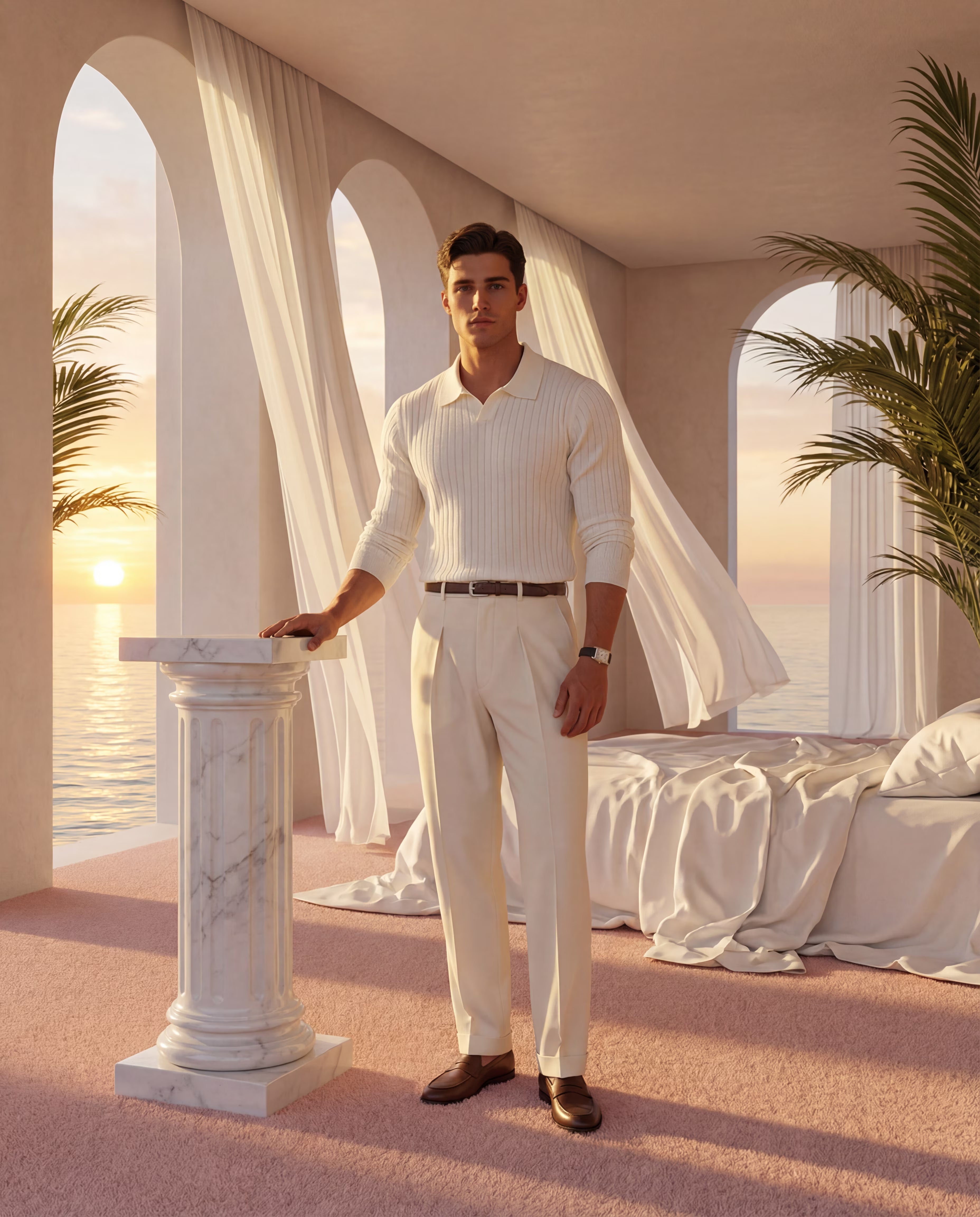 AMALFI V-NECK POLO