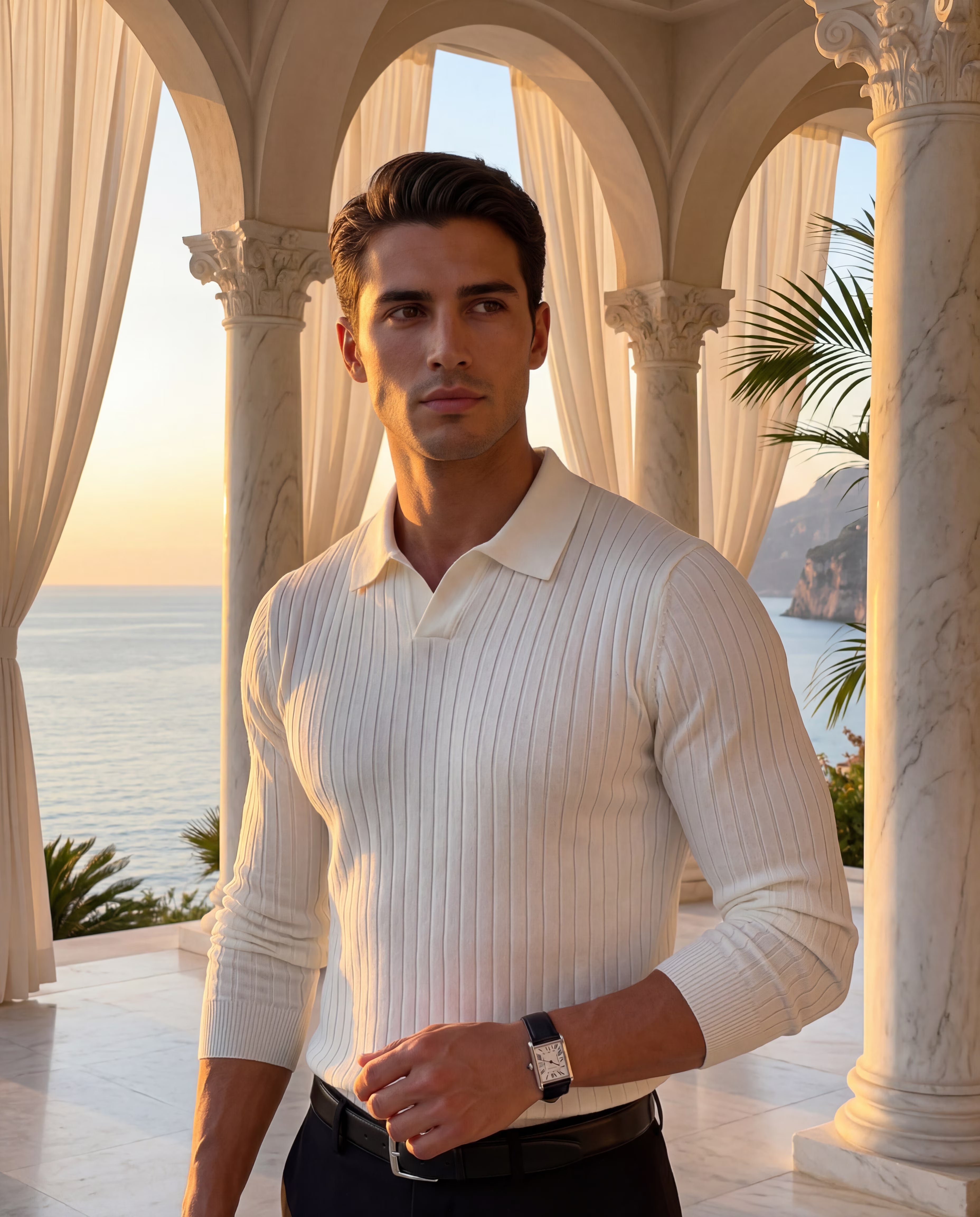 AMALFI V-NECK POLO