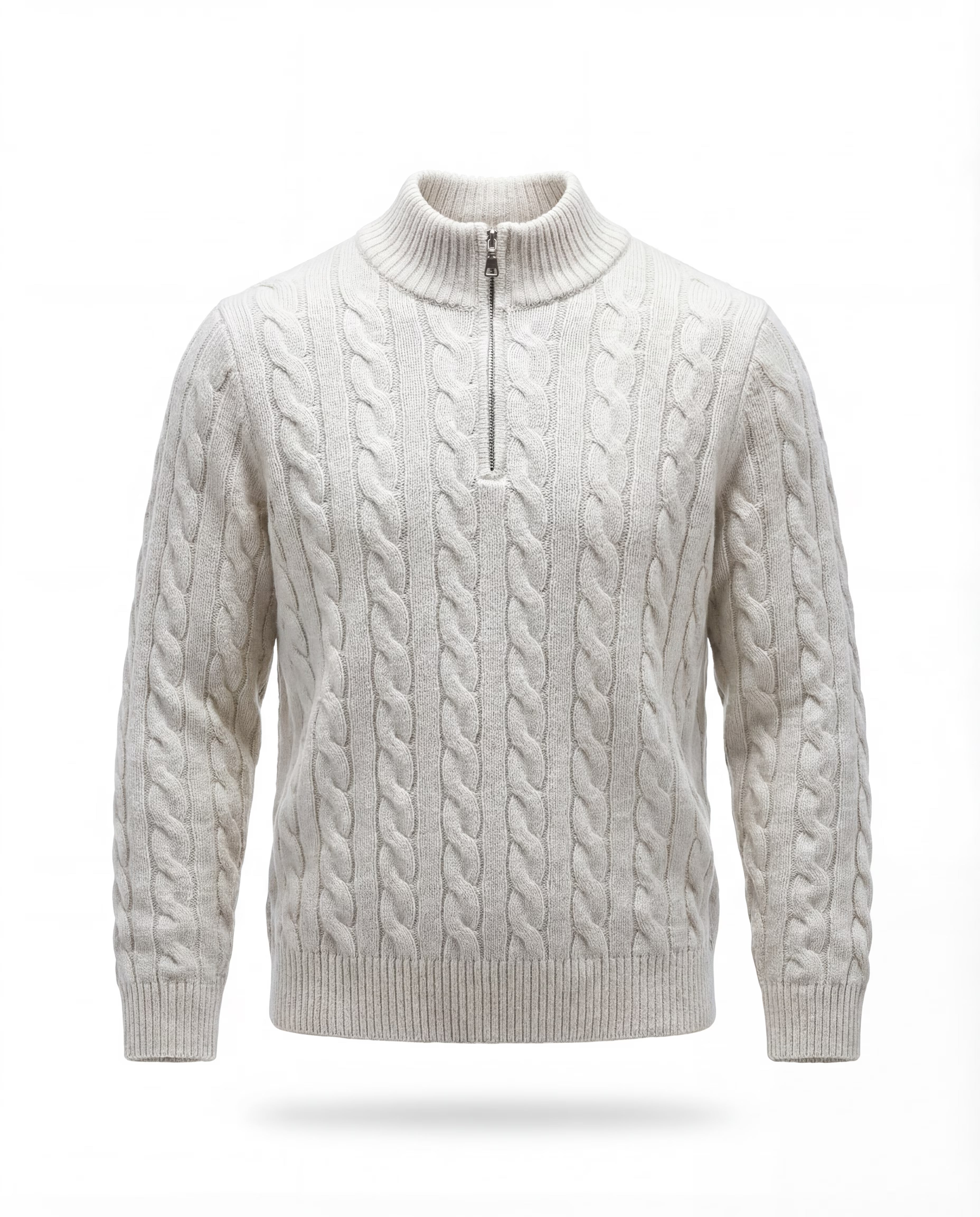 STOCKHOLM ZIPPED CABLE SWEATER