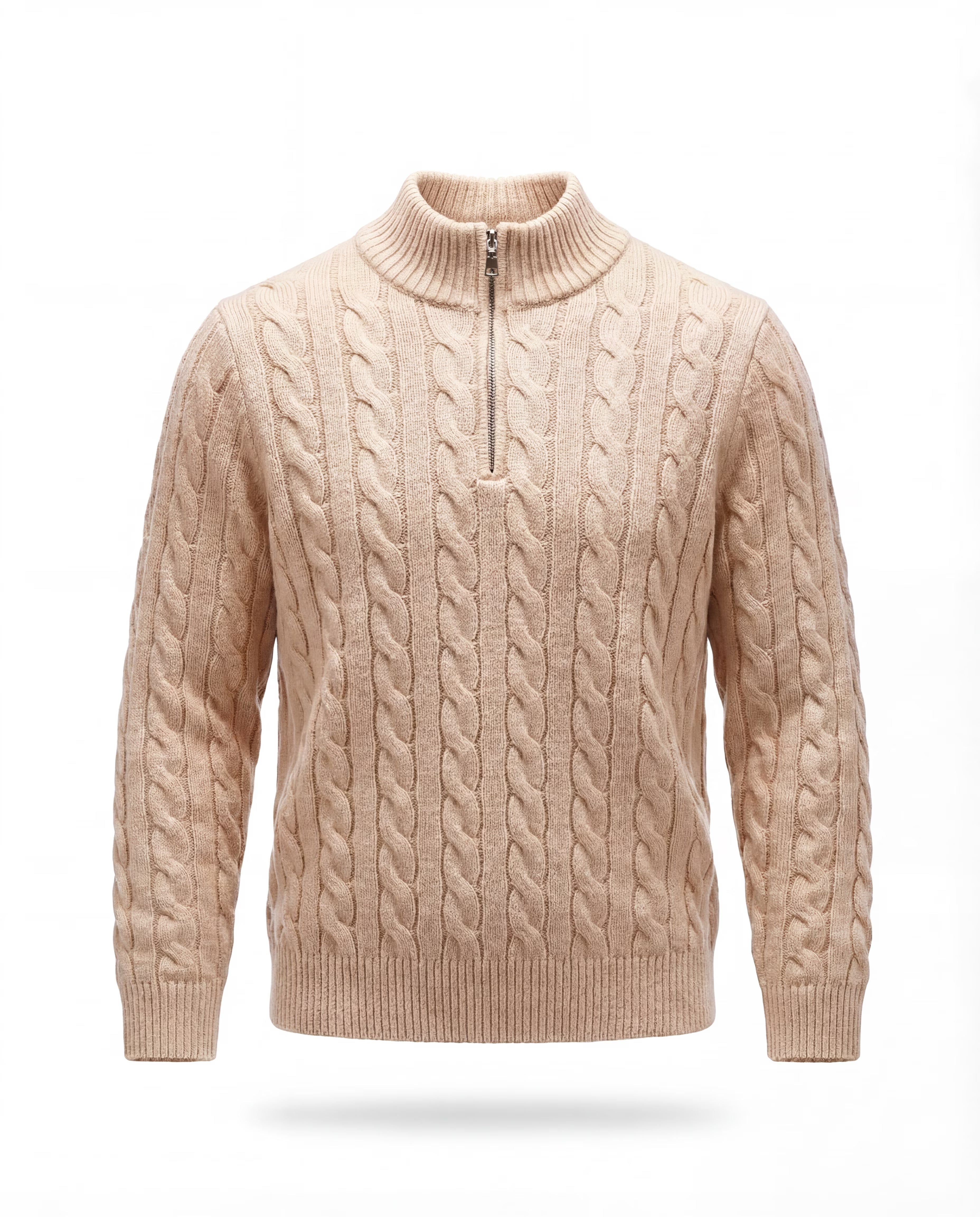 STOCKHOLM ZIPPED CABLE SWEATER