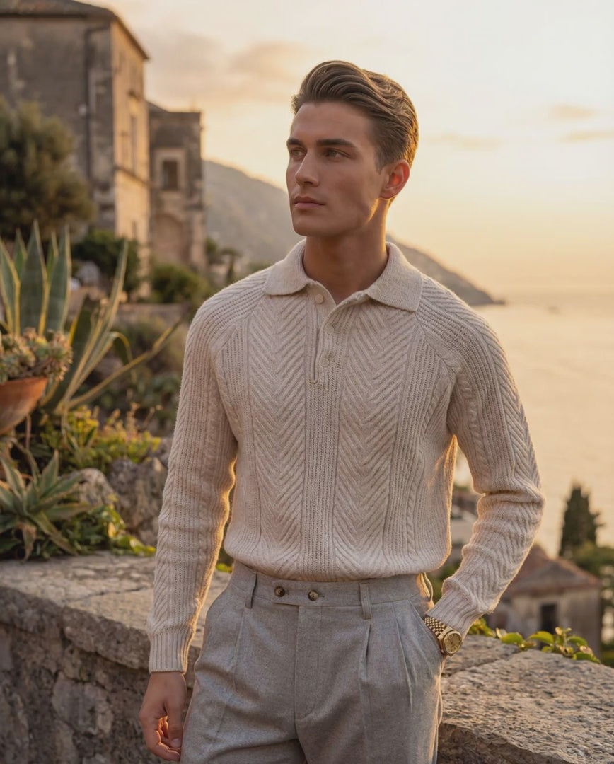 ZERMATT CABLE BUTTON SWEATER